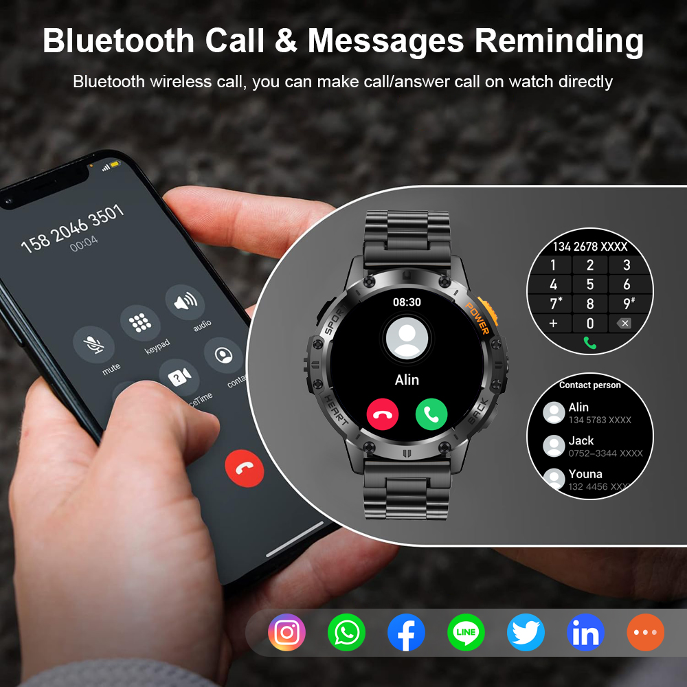 LIGE Schermo AMOLED da 1.43 po - Smartwatch Health Watches For Men recensione e prezzo