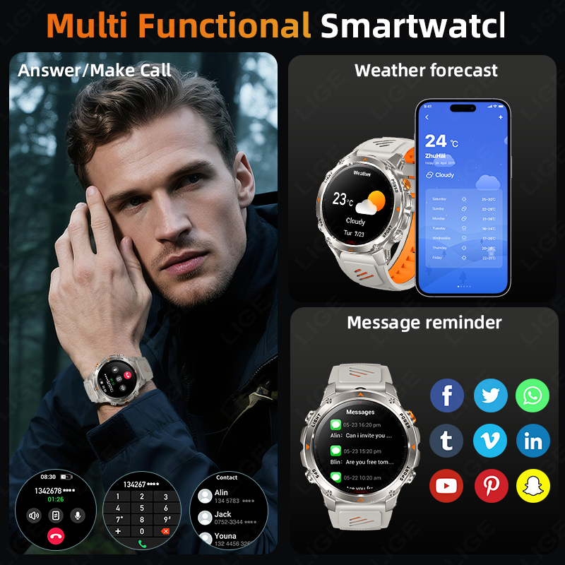 LIGE Robusto GPS Track Astuto  - Smartwatch Watches For Men recensione e prezzo