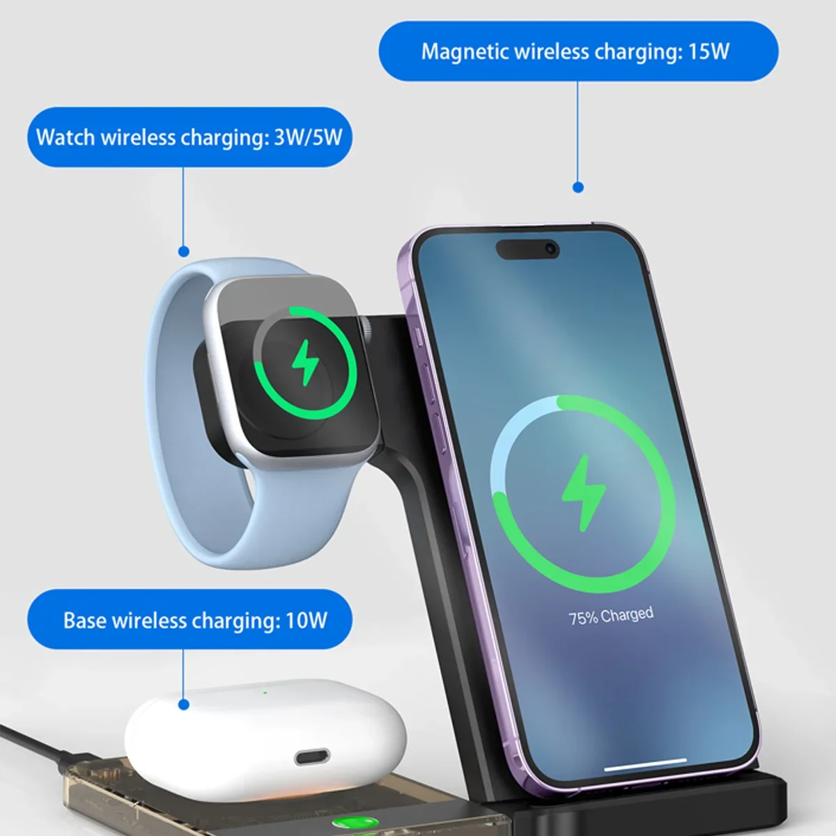 Supporto di ricarica wireless  - Smartwatch Phone Watches recensione e prezzo